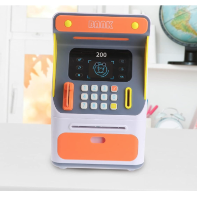 Jucarie interactiva bancomat ATM senzor de recunoastere faciala si PIN