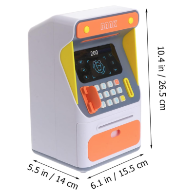 Jucarie interactiva bancomat ATM senzor de recunoastere faciala si PIN