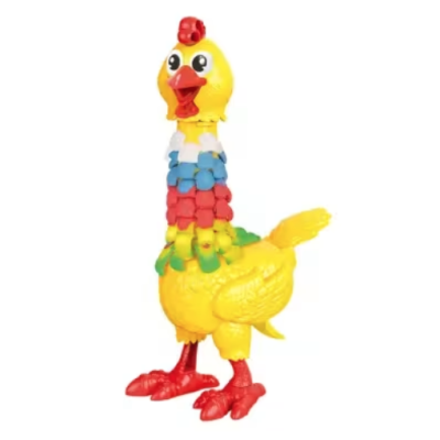 Jucarie interactiva cu plastilina Puiul amuzant cu pene colorate