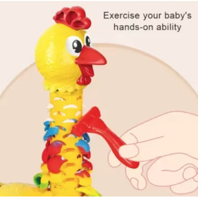 Jucarie interactiva cu plastilina Puiul amuzant cu pene colorate
