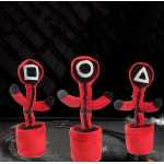 Jucarie interactiva tip cactus model Squid Game cu LED-uri Dansator Vorbitor Imita ROSU