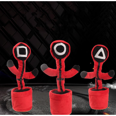 Jucarie interactiva tip cactus model Squid Game cu LED-uri Dansator Vorbitor Imita ROSU