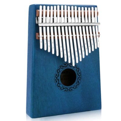 Kalimba 101 Instrument muzical ALBASTRU din lemn 17 note