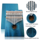 Kalimba 101 Instrument muzical ALBASTRU din lemn 17 note