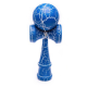 Kendama profesionala din lemn 18 cm model clasic cu design crapat culoare Albastru/Alb 