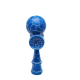 Kendama profesionala din lemn 18 cm model clasic cu design crapat culoare Albastru/Alb 