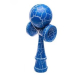 Kendama profesionala din lemn 18 cm model clasic cu design crapat culoare Albastru/Alb 
