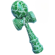 Kendama profesionala din lemn 18 cm model clasic cu design crapat culoare Verde/Alb