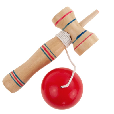 Kendama profesionala din lemn 21 cm model clasic cu bila ROSIE
