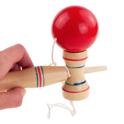 Kendama profesionala din lemn 21 cm model clasic cu bila ROSIE
