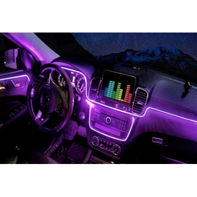Kit 5 Benzi LED Lumini Ambientale auto RGB Control din Aplicatie Telefon 6 Metrii