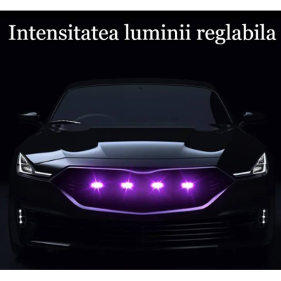 Kit 6 lumini ambientale auto pentru grila RGB 12V cu aplicatie