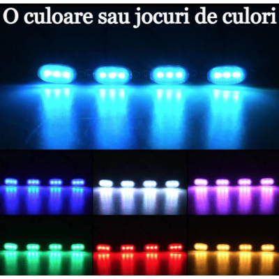 Kit 6 lumini ambientale auto pentru grila RGB 12V cu aplicatie
