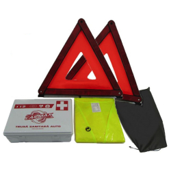 Kit AUTO: 1 X Trusa Medicala  2 x Triunghi Reflectorizant 1 X Vesta