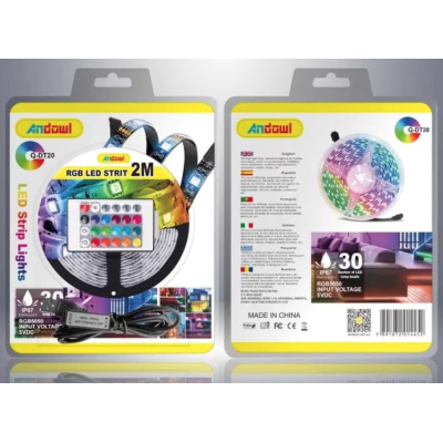Kit Banda Led RGB cu USB lungime 2M telecomanda pentru TV PC Auto Casa Iluminat decorativ Q DT20
