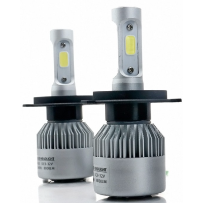 Kit becuri led auto COB S2 H4 2 buc/set 8000Lumeni temperatura 6000K/Alb putere 72W