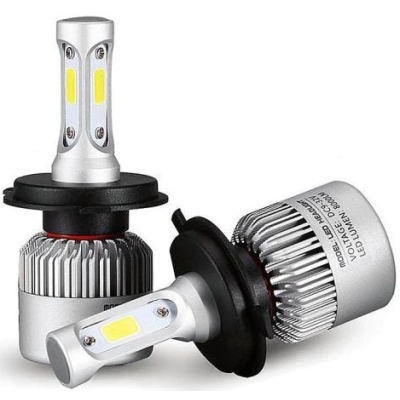 Kit becuri led auto COB S2 H4 2 buc/set 8000Lumeni temperatura 6000K/Alb putere 72W