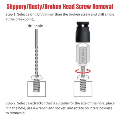 Kit de Extractie a Suruburilor Deteriorate 25 de Bucati