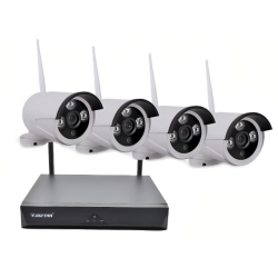 KIT de supraveghere Wireless JORTAN 4 camere HDMI Infrarosu Vizualizare pe Telefon