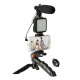 Kit de vlogging cu trepied LED video și suport pentru telefon Q ZJ09
