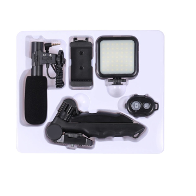 Kit de vlogging cu trepied LED video și suport pentru telefon Q ZJ09