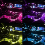 Kit iluminare auto cu 5 benzi fibra optica RGB cu aplicatie bluetooth