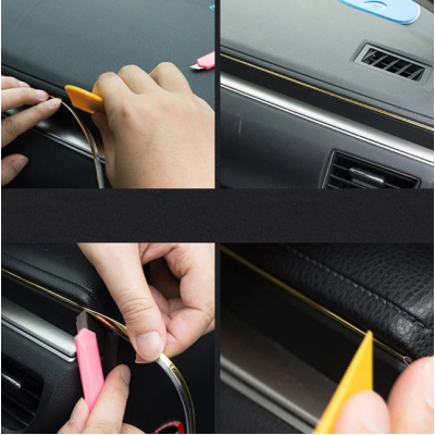 Kit iluminare auto cu 5 benzi fibra optica RGB cu aplicatie bluetooth