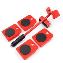 Kit Mutat Mobilier 4 Platforme cu roti si 1 Parghie metalica