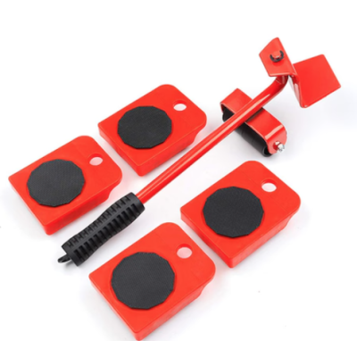 Kit Mutat Mobilier 4 Platforme cu roti si 1 Parghie metalica