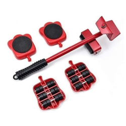 Kit Mutat Mobilier 4 Platforme cu roti si 1 Parghie metalica