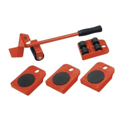 Kit Mutat Mobilier 4 Platforme cu roti si 1 Parghie metalica