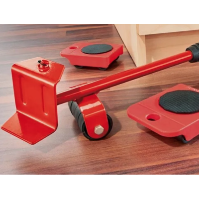 Kit Mutat Mobilier 4 Platforme cu roti si 1 Parghie metalica