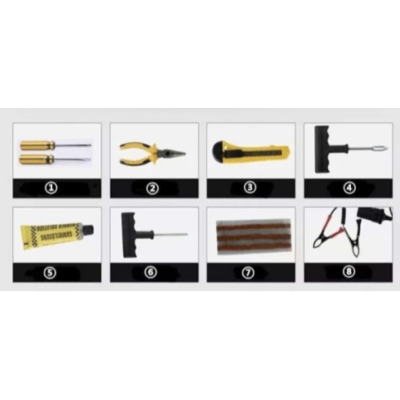 Kit pentru pana Auto compresor 12V cu 2 cilindri si 7 accesorii