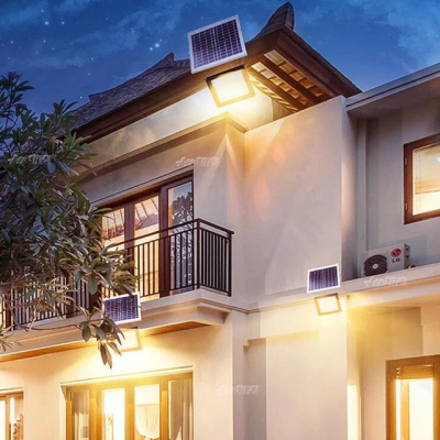 KIT Proiector 100w LED DIMABIL JORTAN cu Panou Solar INDIVIDUAL si Telecomanda