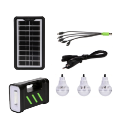 Kit solar GD-13 cu lampa multifunctionala panou solar si 3 Becuri 