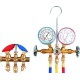 Kit verificat AC cu 2 manometre 2 robineti si 3 furtune 90cm pentru aer conditionat  / Freon