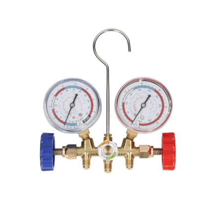 Kit verificat AC cu 2 manometre 2 robineti si 3 furtune 90cm pentru aer conditionat  / Freon