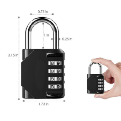 Lacat NEGRU cu cif (4 cadrane)