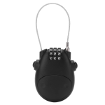 Lacat PREMIUM cu cablu retractabil si cifru Negru