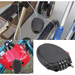 Lacat PREMIUM cu cablu retractabil si cifru Negru