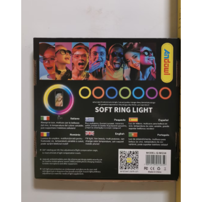 Lampa circulara profesionala LED Ring Light RGB Andowl Q MG34 diametru 26 cm