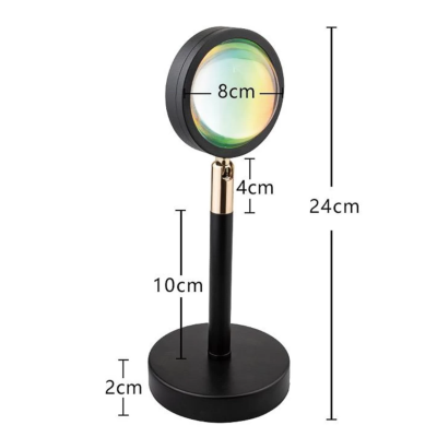 Lampa cu lupa videografie si telecomanda efecte Sunset multicolor cu telecomanda