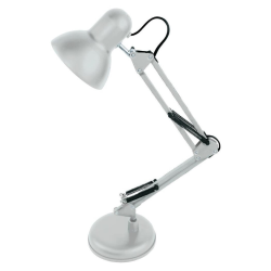 Lampa de birou cu suport culoare alba 220V soclu E27