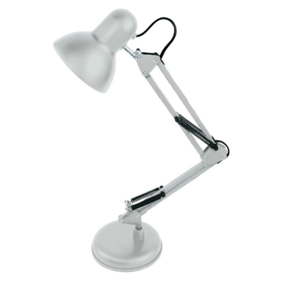Lampa de birou cu suport culoare alba 220V soclu E27