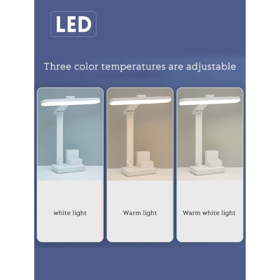 Lampa de birou pliabila LED cu suport pentru pix și suport pentru telefon