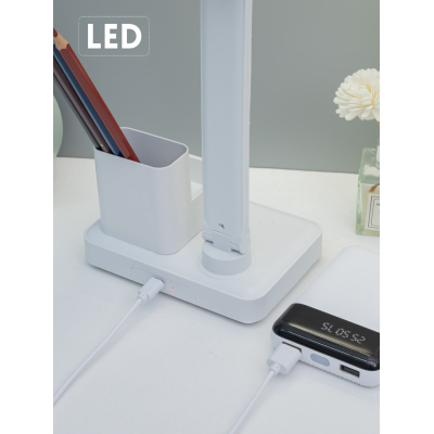 Lampa de birou pliabila LED cu suport pentru pix și suport pentru telefon