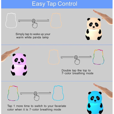 Lampa de noapte PANDA portabila USB reincarcabila