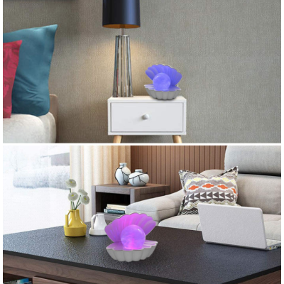 UB Lampa De Veghe In Forma de Scoica Cu Perla In Interior 8 Culori LED