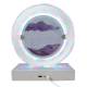Lampa decorativa pentru birou cu LED multicolor tip tablou cu nisip miscator 3D clepsidra rotativa