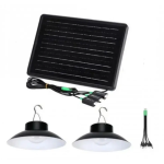 Lampa impermeabila pentru exterior CC9015 cu 2 becuri tip aplice si panou solar